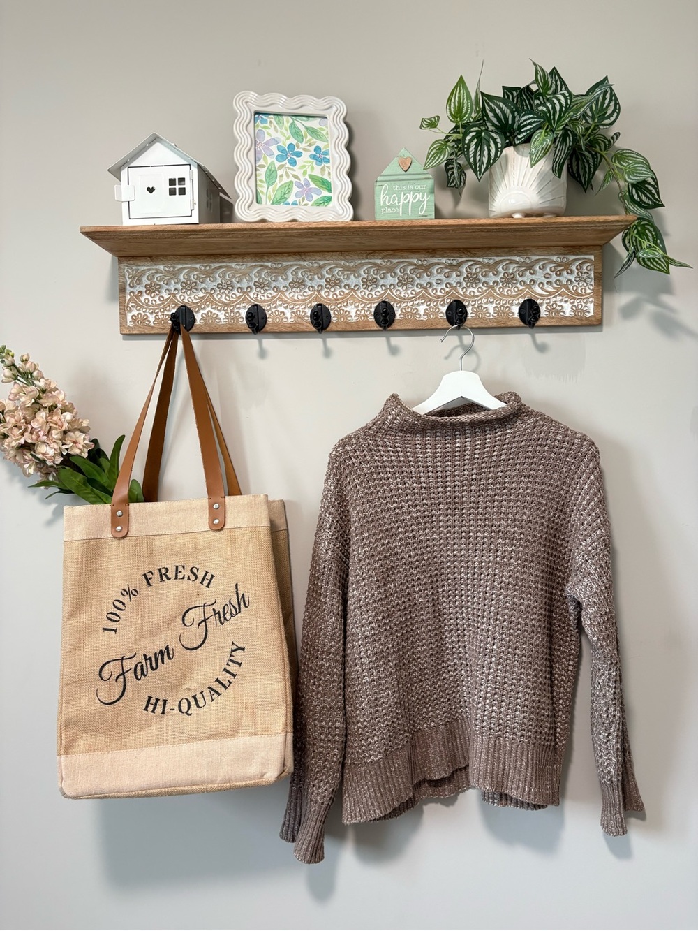American Eagle Taupe Knit Sweater